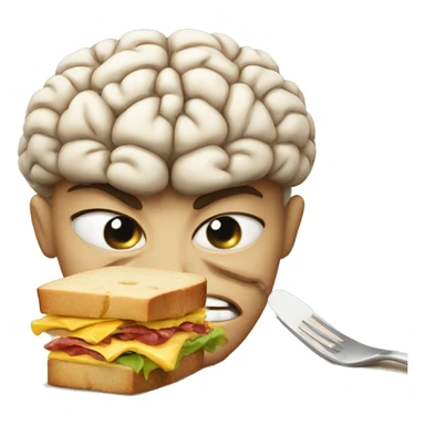 brain eating lunch  sticker