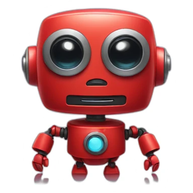 cute little red robot sticker