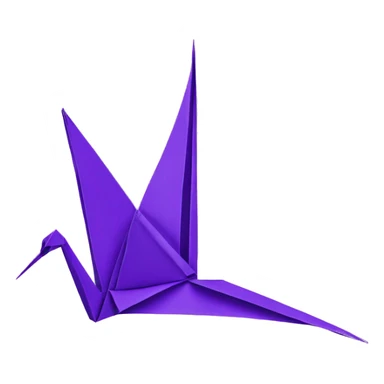 Origami crane purple sticker