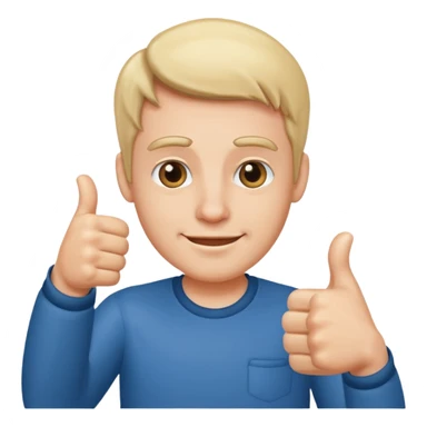 man giving a thumbs-up sticker