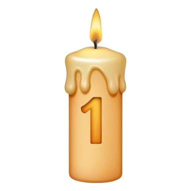 number 16 birthday candles in flesh color  sticker