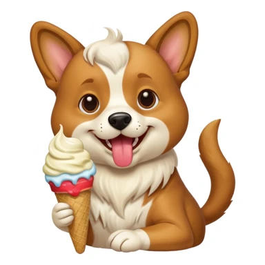Un perro si con helado  sticker