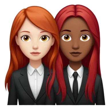 Mujer flaca con cabello largo color rojo color de piel blanca, hombre de color medio moreno con cabello color negro, flaco sticker