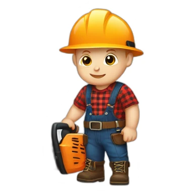lumberjack baby with chainsaw sticker