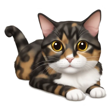 Tortie munchkin cat laying sticker