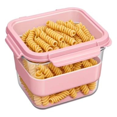 pastel pink food container with pasta inside sticker