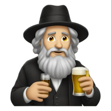 orthodox jew drinking beer sticker