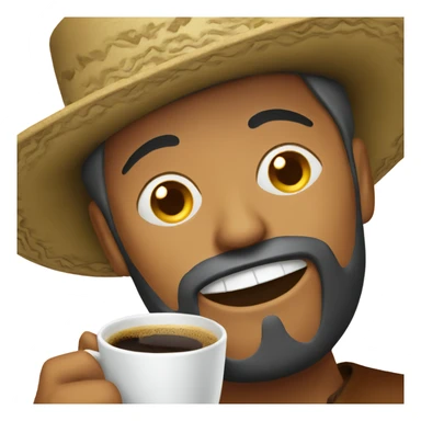 Man wearing a sombrero drinking coffee sticker
