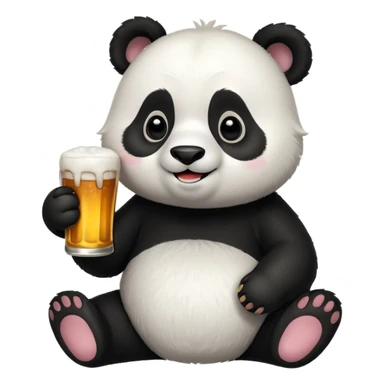Panda holding beer sticker