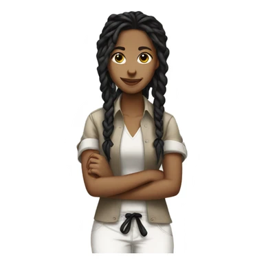 Tan girl with black locs dark white tied shirt  sticker
