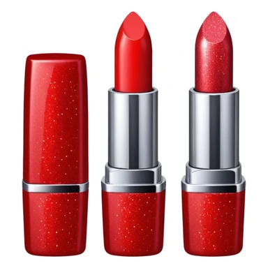 lipstick with glitter sticker