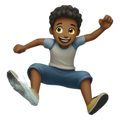 Boy jumping on the river  sticker