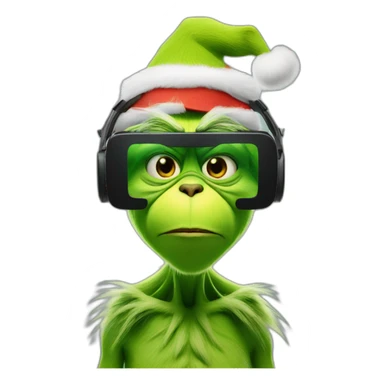 Grinch in vr headset sticker
