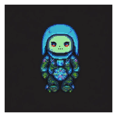 Tiakola on the cover of the album Mélo, pixel art style, background inspired by the original cover, no text sticker