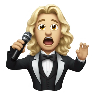Opera Singer Guy with Long hair sticker