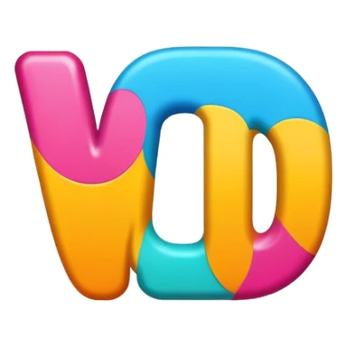 word UYI in bold colorful font as single unit sticker