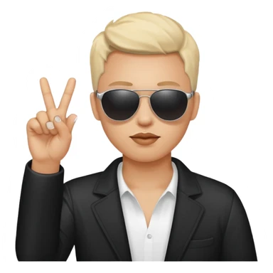 Criar emoji simples de óculo escuro dando o dedo do meio de forma bem rebelde sticker