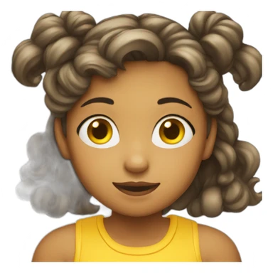 A girl werring yellow sticker