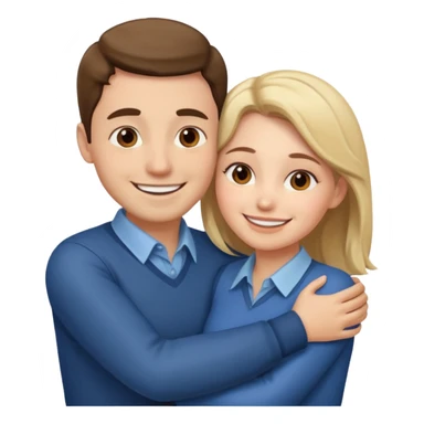 two Bestie man and woman coworkers teacher hug sticker