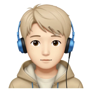 Han Taesan dari grup boy next door yang sedang mendengar kan musik sticker