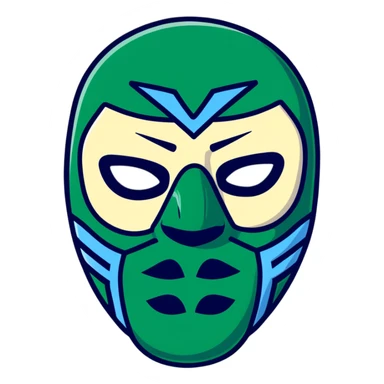 forest green, cream, and Carolina blue luchador mask sticker