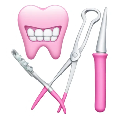pink dentist tools sticker