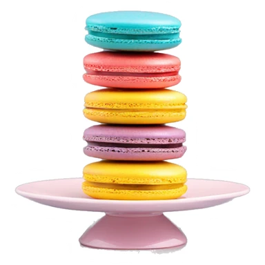 Colorful macarons on a macaron holder sticker