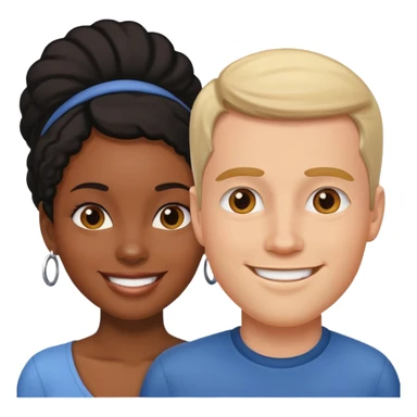 Black woman white man sticker