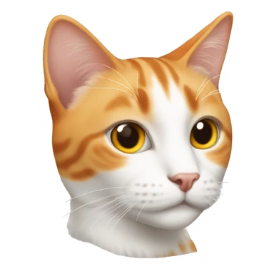 White and orange tabby cat sticker