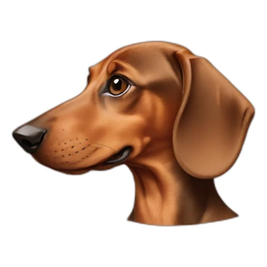 Dog head reality dachshund Looks to the left side sticker