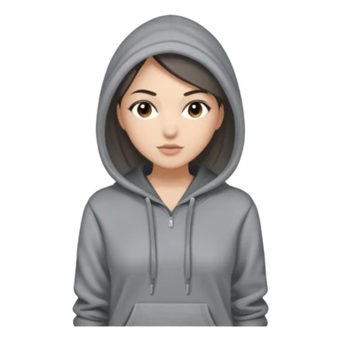Sasha Gray in gray hoodie full height sticker