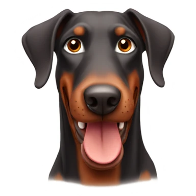 Red Doberman looking happy sticker