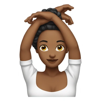 woman with both hands above her head, formed into a tria sticker