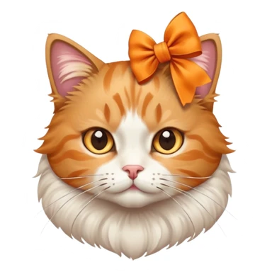 A cat with a bow on its head sticker