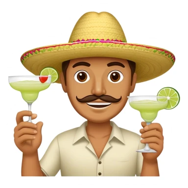 Triple dipper in front of man with a margarita sticker