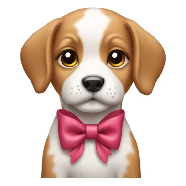 puppy wearing a bow  sticker