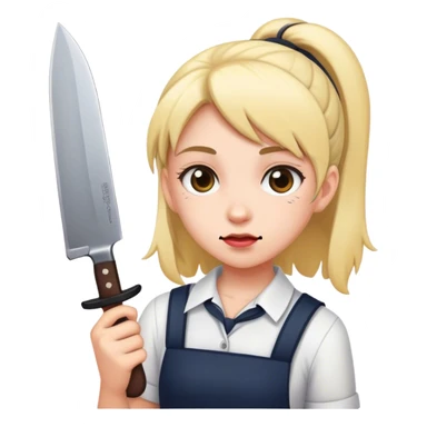 school girl holding a knife sticker