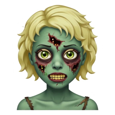 Quero um zumbi com a pele negra,com machucados no rosto (poucos) com dentes de ouro,com cabelos curtos ondulado, com rosto feminino  sticker