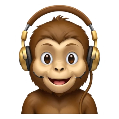 monkey with headphones sticker
