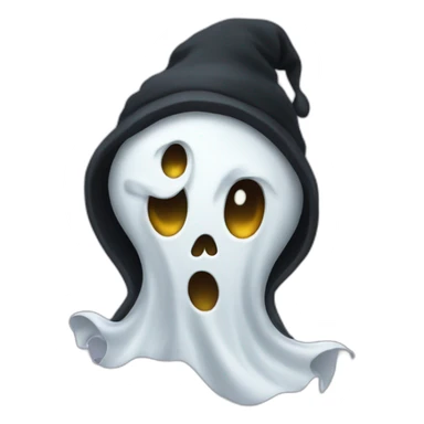 Spooky Ghost wearing a black beanie sticker