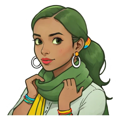 Girl with hands around her neck  sticker