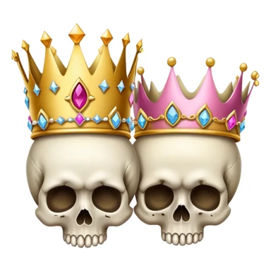 Three skulls wearing princess crowns sticker