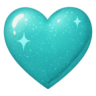 Edit the glittery blue color heart with a subtle gradient and no border to a glittery green color heart with a subtle gradient and no border. Keep the background transparent. Maintain the glittery texture and subtle gradient effect in green. sticker