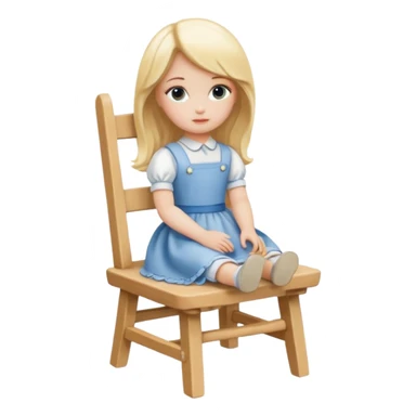 Blonde Doll Sitting On The Chair sticker