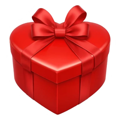 red heart gift box sticker