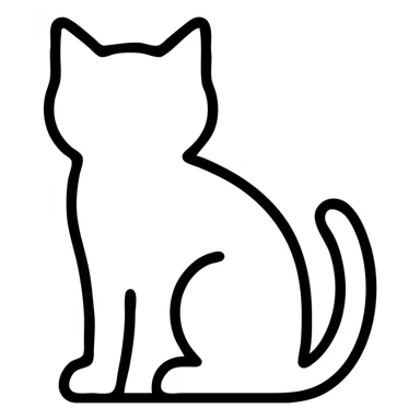 outlined cat icon with no fill sticker