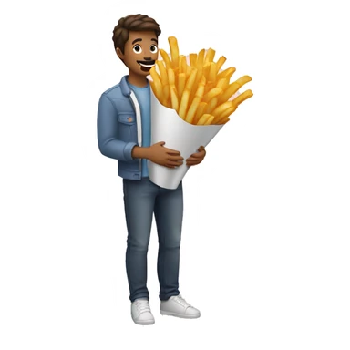 guy gifting french fries bouquet insteasd of flowers sticker