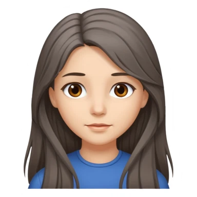 brunette girl long hair with strands of gray hairs sticker