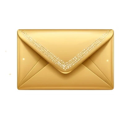closed envelope with sparkles or motion lines around it, representing an announcement sticker