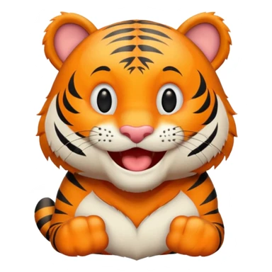 Happy tiger with big laugh sticker